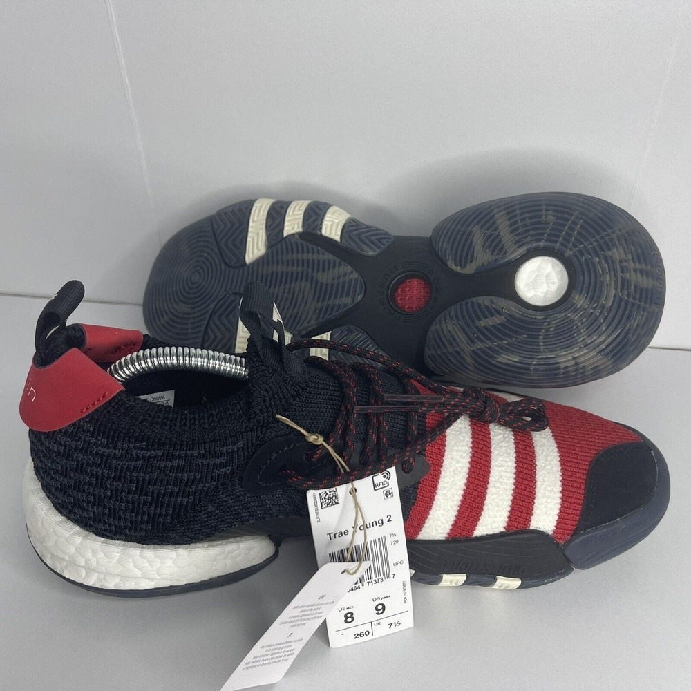adidas Trae Young 2 Basketball Shoes Red Black Sneakers‎ Trainers Size 8​